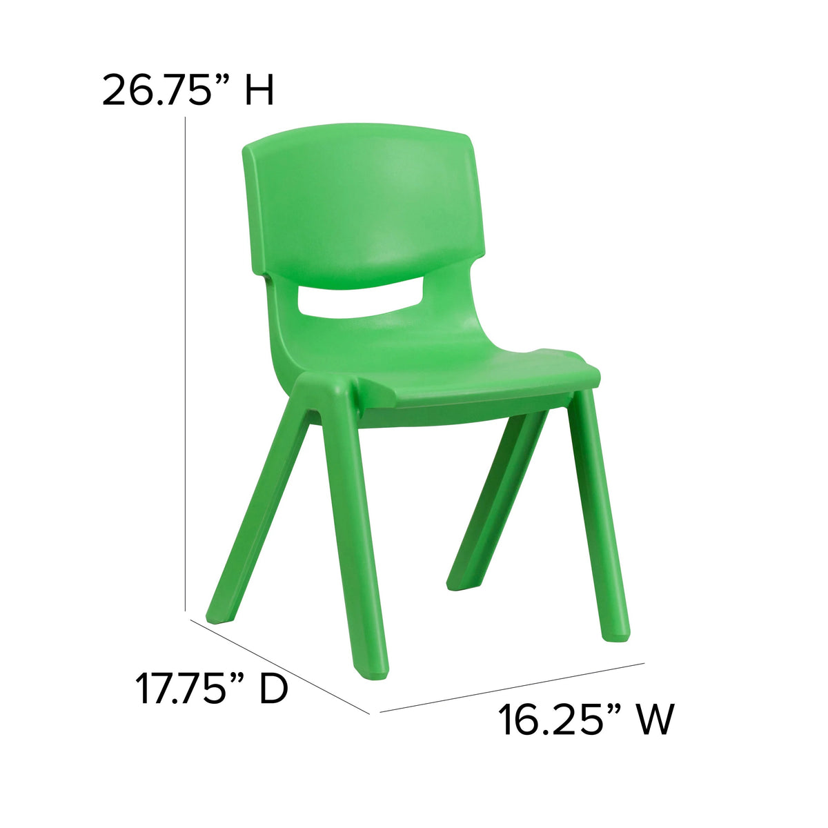 Flash Furniture 2-YU-YCX-005-RED-GG Whitney Chair Set, 16 1/4" Wide, 2/Set - photo 5