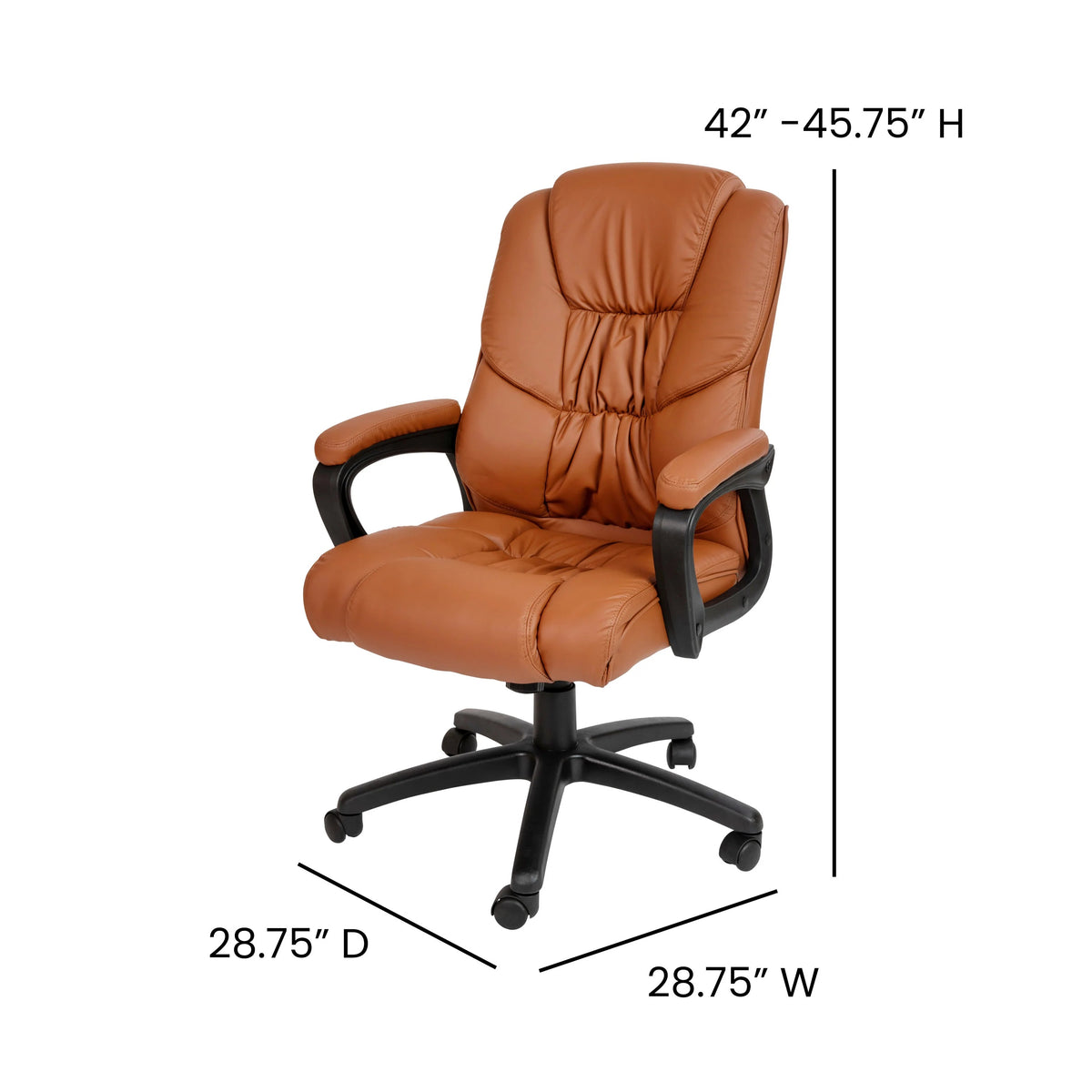 Flash Furniture CX-1179H-BR-GG Fundamentals Office Chair, 28 3/4" Wide, Brown - photo 4