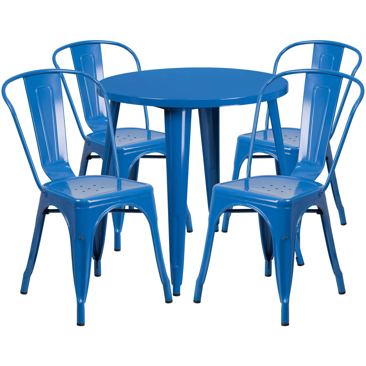 Flash Furniture CH-51090TH-4-18CAFE Table, 30" Diameter - Blue Indoor