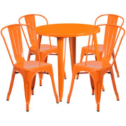 Flash Furniture CH-51090TH-4-18CAFE Table, 30" Diameter - Orange Standard Height
