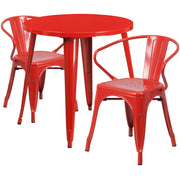 Flash Furniture CH-51090TH-2-18ARM Table, 29 1/2" Diameter - Red Standard Height