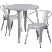 Flash Furniture CH-51090TH-2-18ARM Table, 29 1/2" Diameter - Silver Indoor
