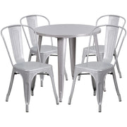 Flash Furniture CH-51090TH-4-18CAFE Table, 30" Diameter - Silver Standard Height