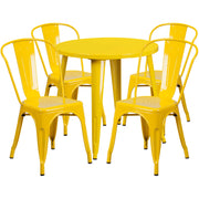 Flash Furniture CH-51090TH-4-18CAFE Table, 30" Diameter - Yellow Standard Height