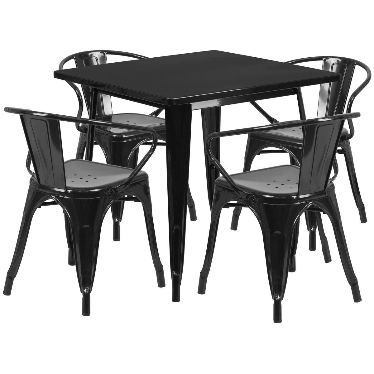 Flash Furniture ET-CT002-4-70 Table, 31 1/2" Wide - Black