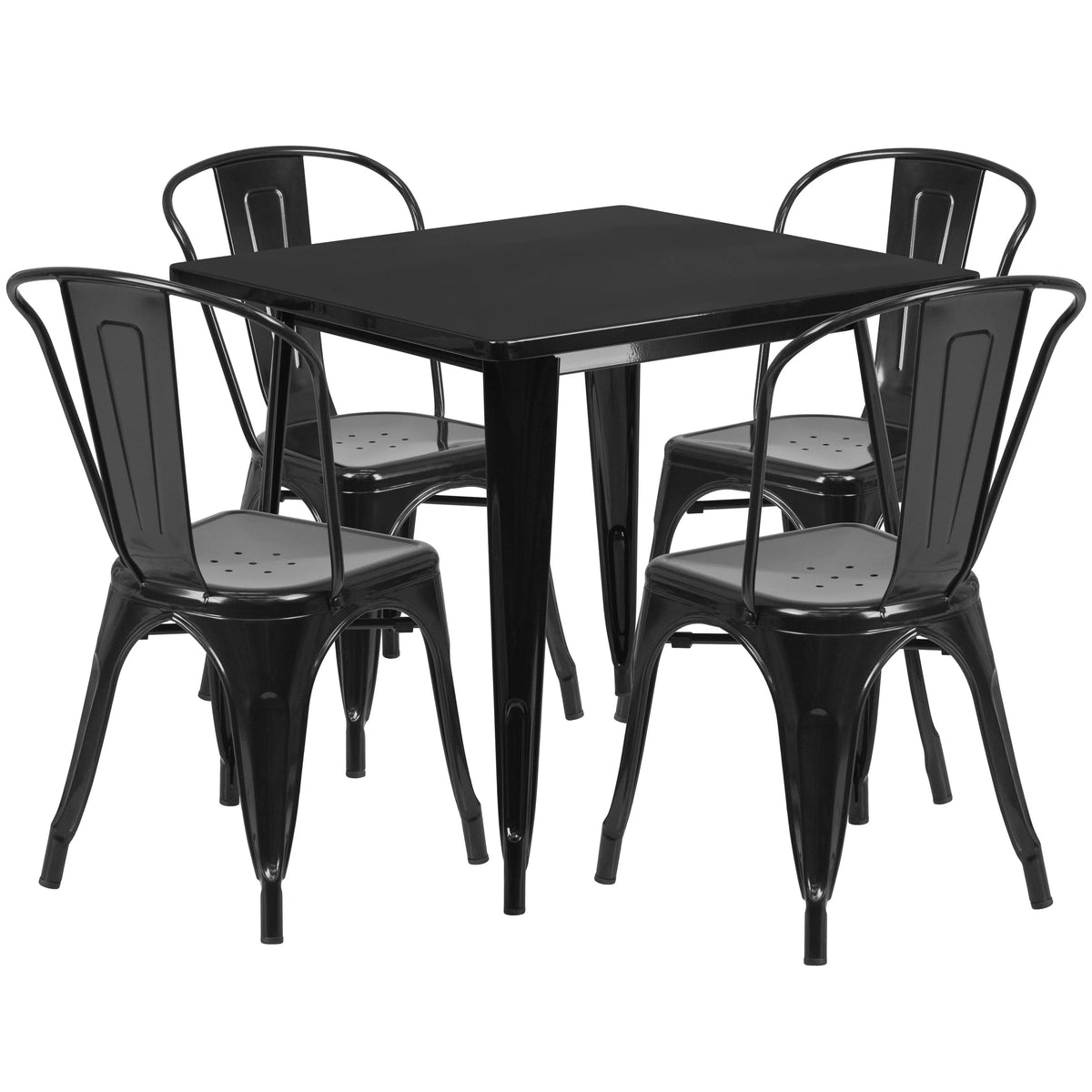 Flash Furniture ET-CT002-4-30 Table, 31 1/2" x 31 1/2" - 32" Black Standard Height