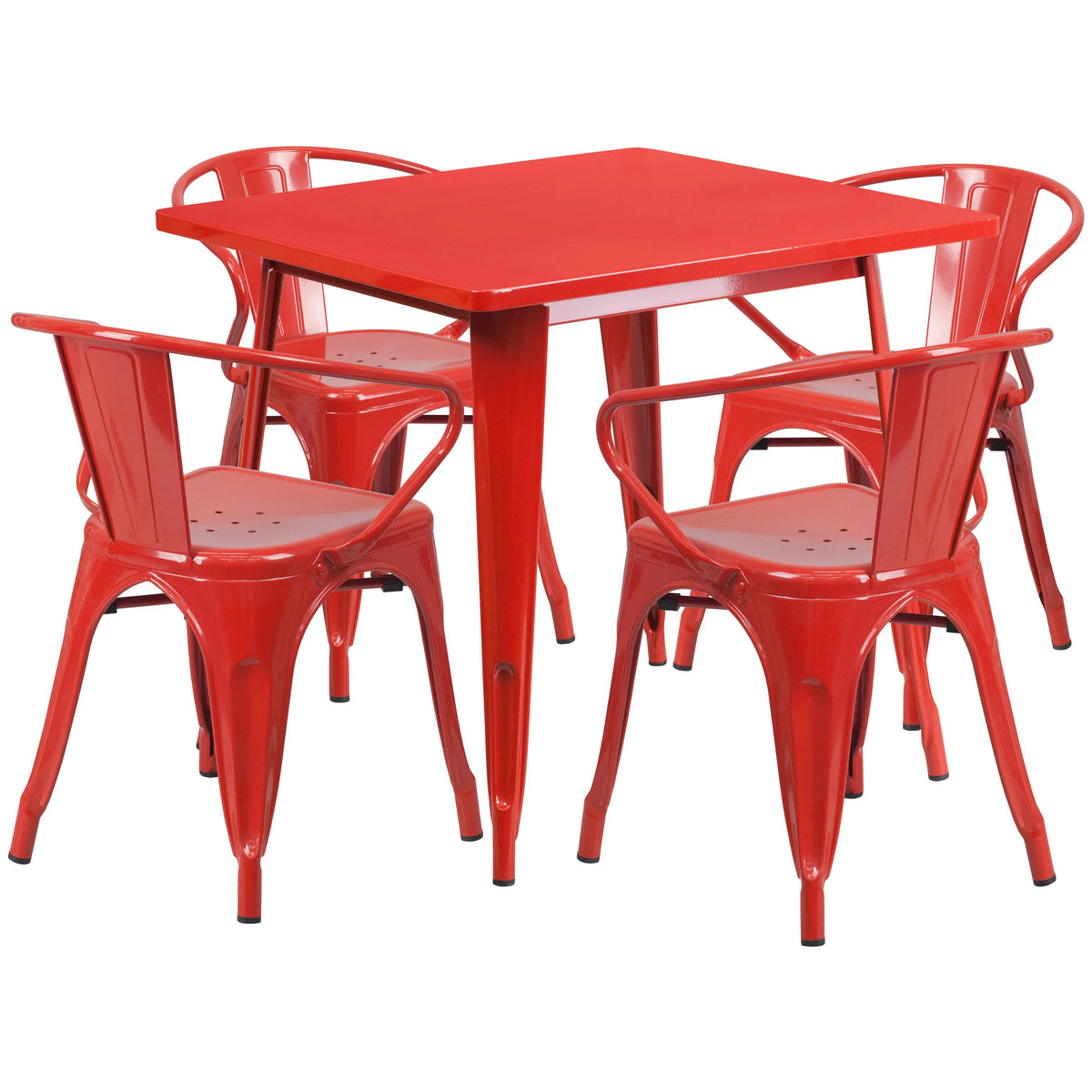 Flash Furniture ET-CT002-4-70 Table, 31 1/2" Wide - Red