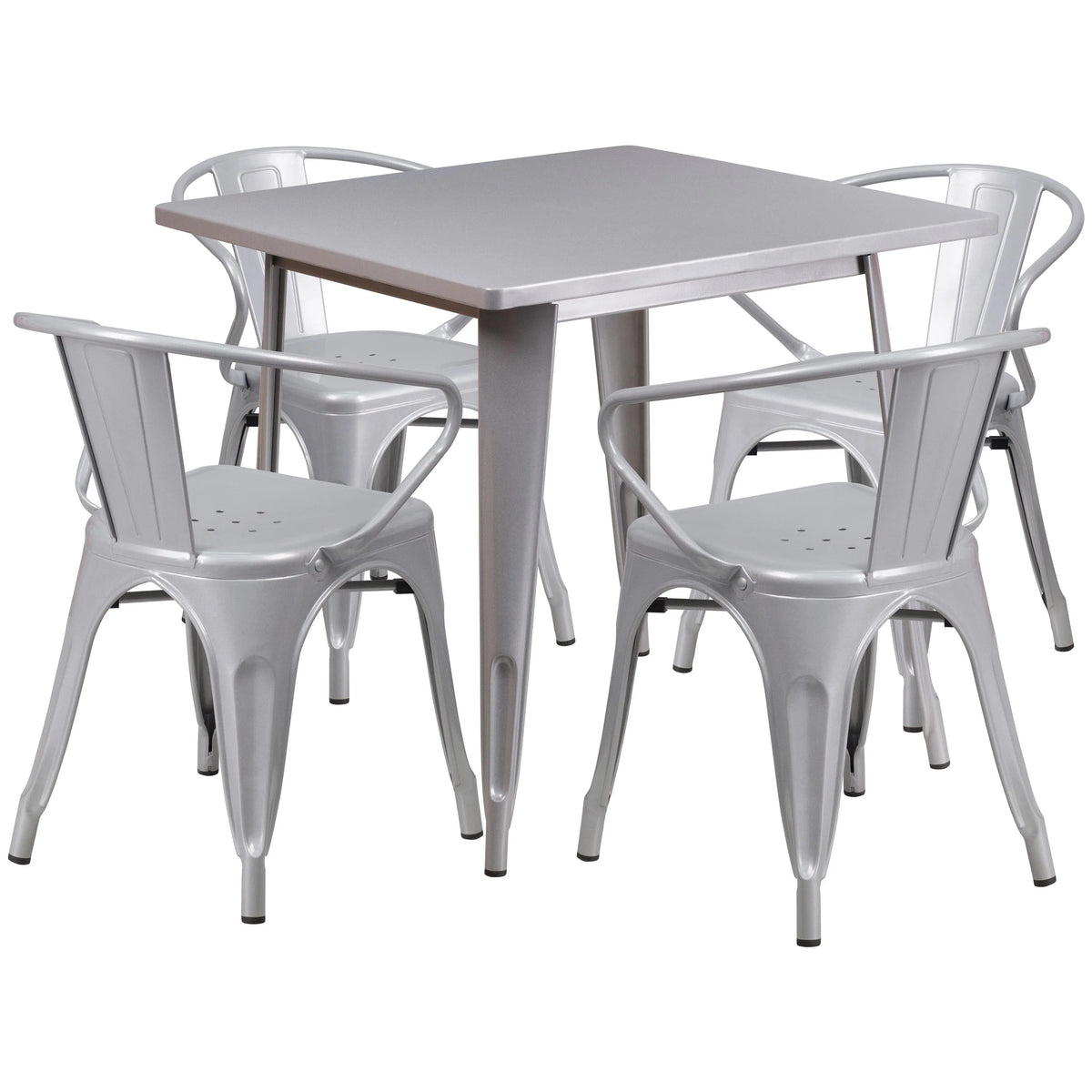 Flash Furniture ET-CT002-4-70 Table, 31 1/2" Wide - Silver