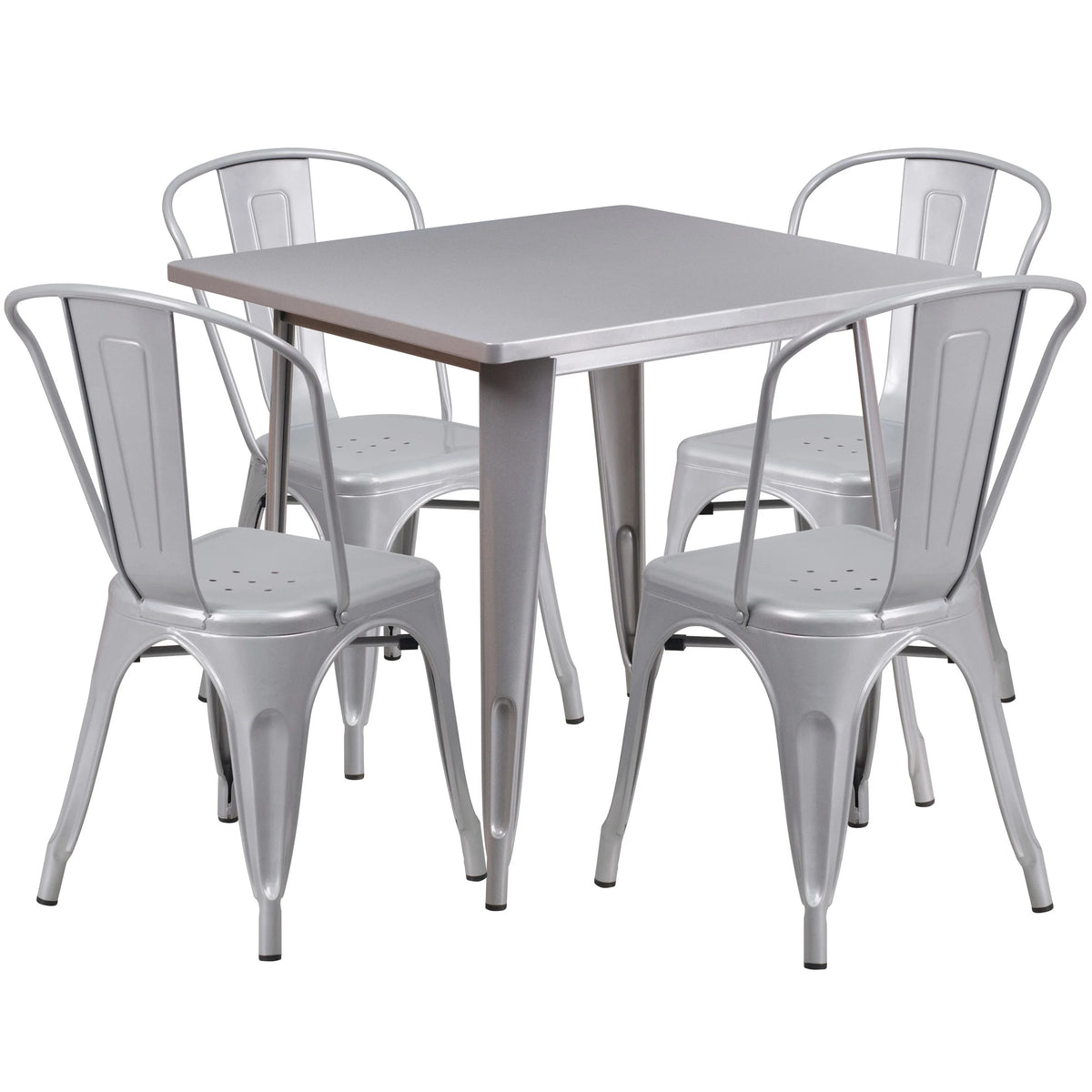 Flash Furniture ET-CT002-4-30 Table, 31 1/2" x 31 1/2" - 32" Silver Standard Height