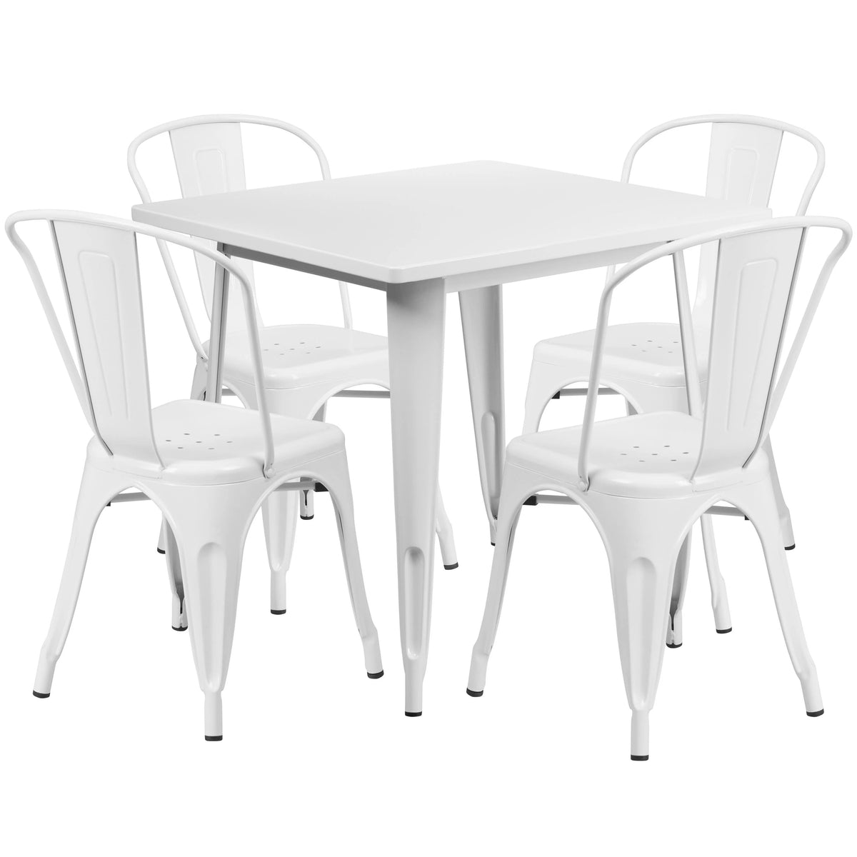 Flash Furniture ET-CT002-4-30 Table, 31 1/2" x 31 1/2" - 32" White Standard Height
