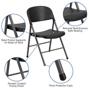 Flash Furniture DAD-YCD-50-GG Plastic Folding Chair, 19 1/4" Wide, Black - photo 3