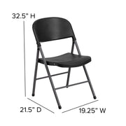 Flash Furniture DAD-YCD-50-GG Plastic Folding Chair, 19 1/4" Wide, Black - photo 4