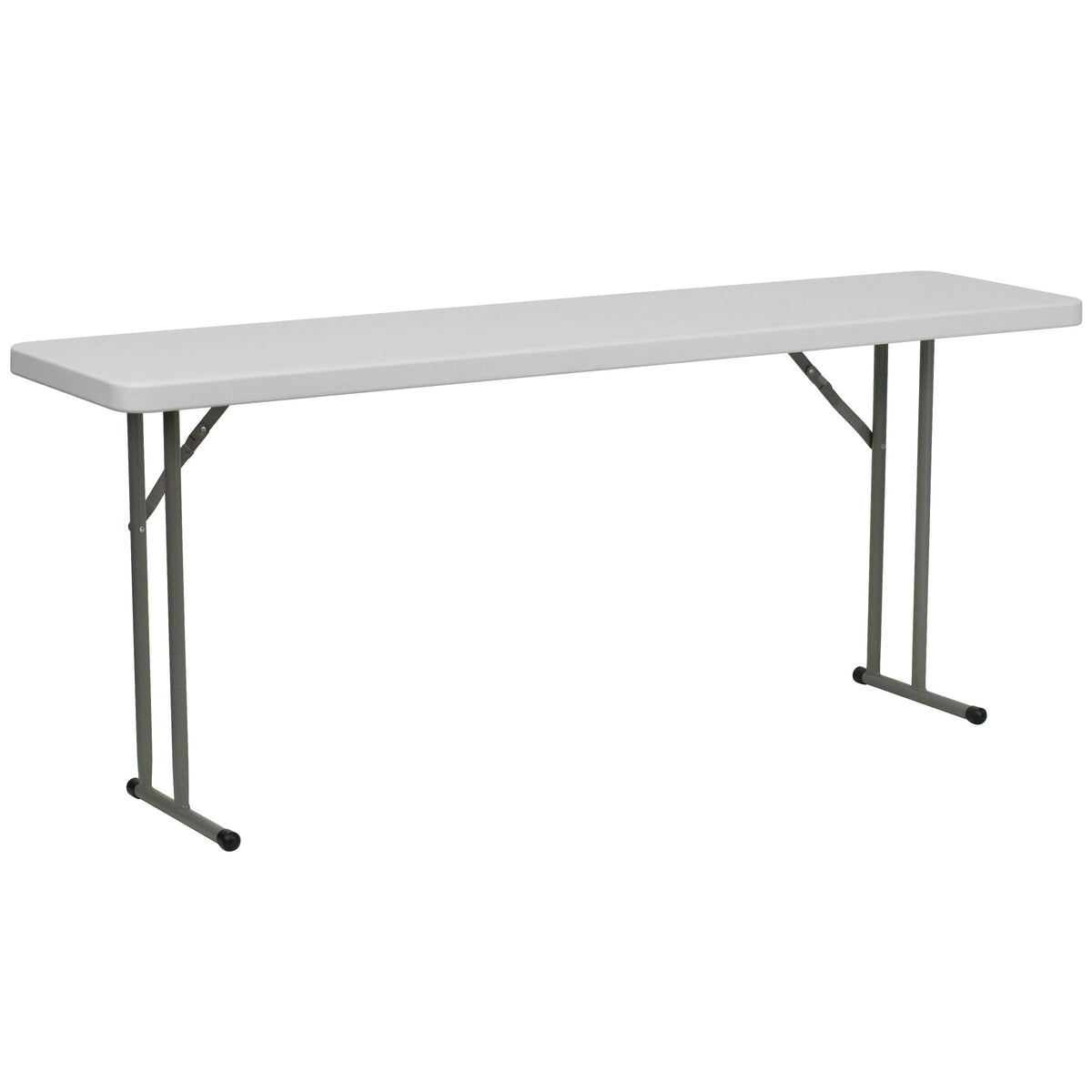 Flash Furniture DAD-YCZ-180-GW-GG Plastic Folding Table, 18" x 72", White - Default Title