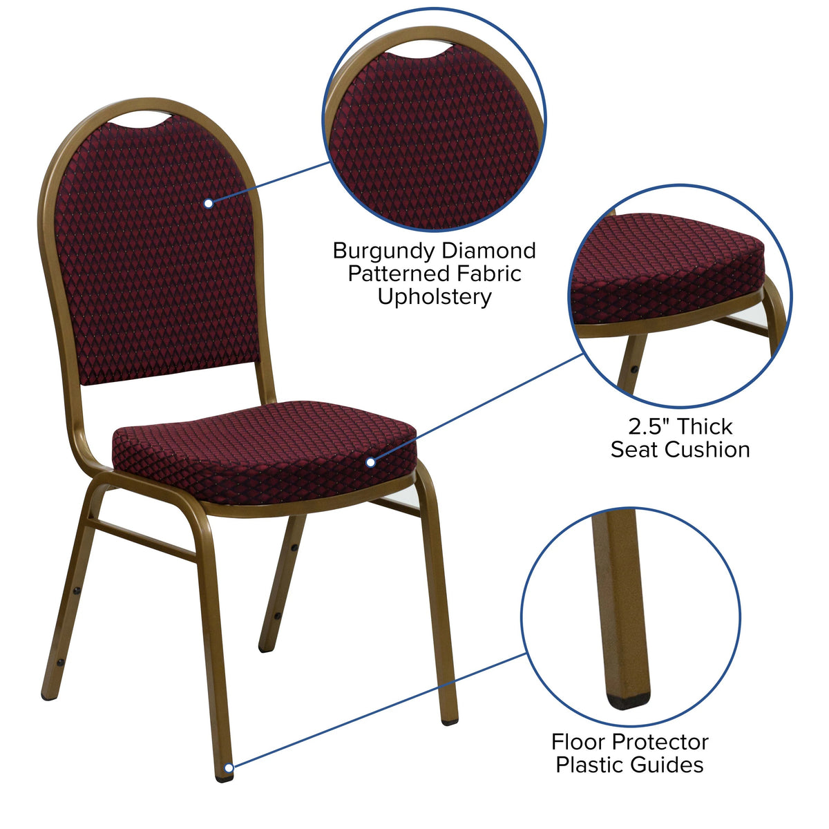 Flash Furniture FD-C03-GOLDVEIN-4003-GG Banquet Chair, 17 1/4" Wide - photo 3