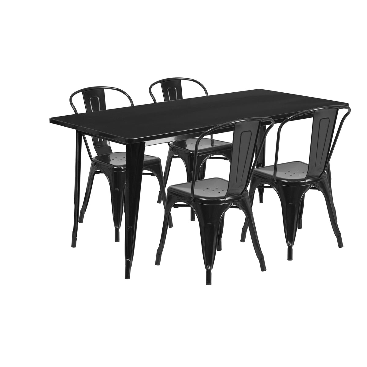 Flash Furniture ET-CT005-4-30 Table, 63" Wide - Black