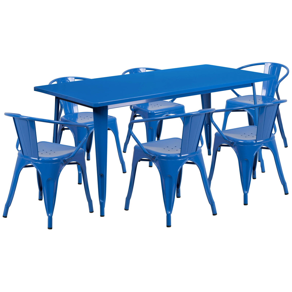 Flash Furniture ET-CT005-6-70 Table, 63" Wide - Blue