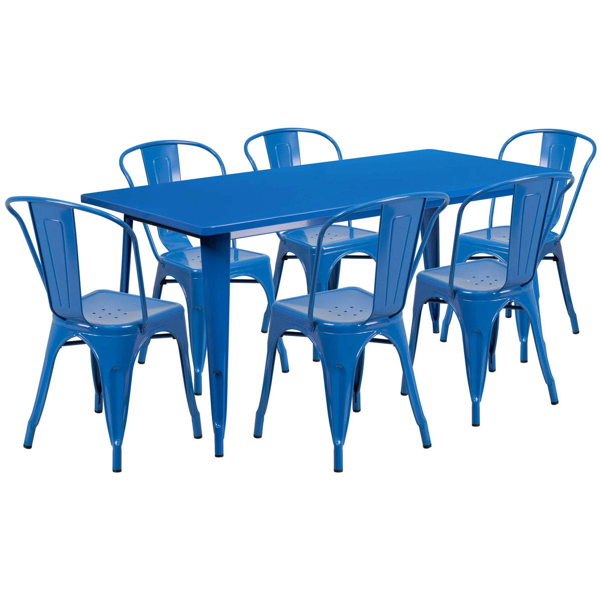 Flash Furniture ET-CT005-6-30 Table, 63" Wide - Blue