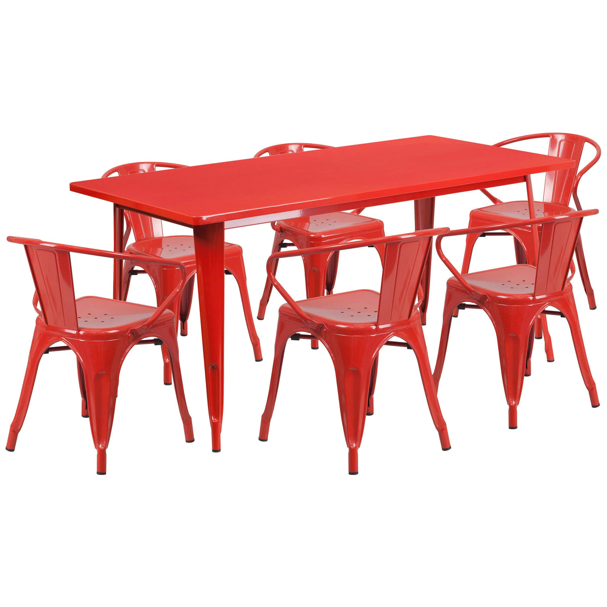 Flash Furniture ET-CT005-6-70 Table, 63" Wide - Red