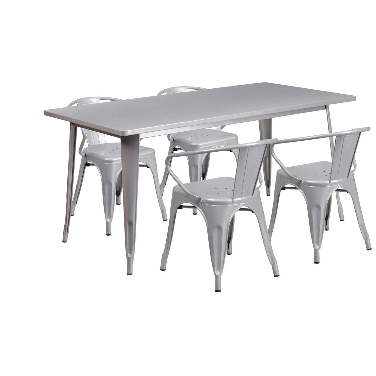 Flash Furniture ET-CT005-4-70 Table, 63" Wide - Silver