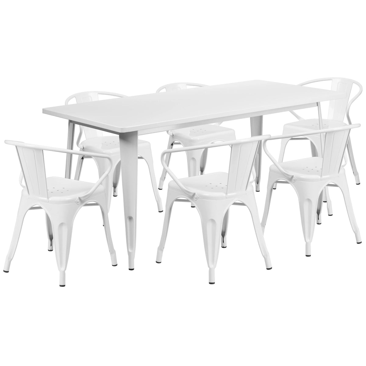 Flash Furniture ET-CT005-6-70 Table, 63" Wide - White