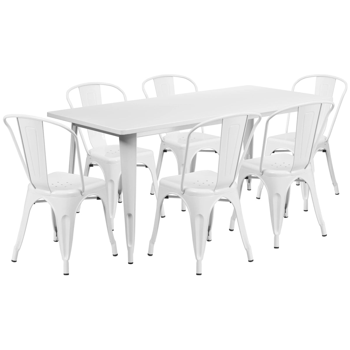Flash Furniture ET-CT005-6-30 Table, 63" Wide - White