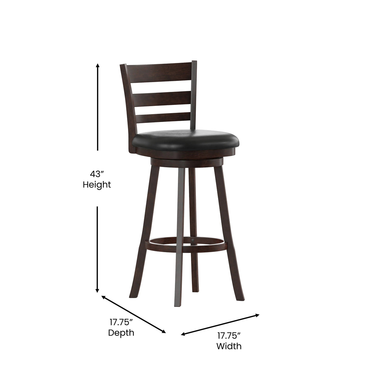 Flash Furniture ES-UN3-29 Zerrick Bar Stool, 17 3/4" Wide - photo 4