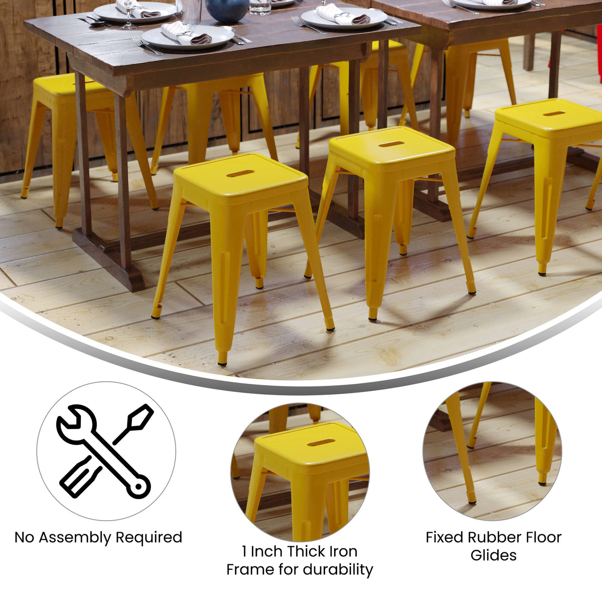 Flash Furniture ET-BT3503-18 Stool, 15 3/4" Wide, 4/Case - photo 4