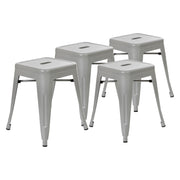 Flash Furniture ET-BT3503-18 Stool, 15 3/4" Wide, 4/Case - Silver