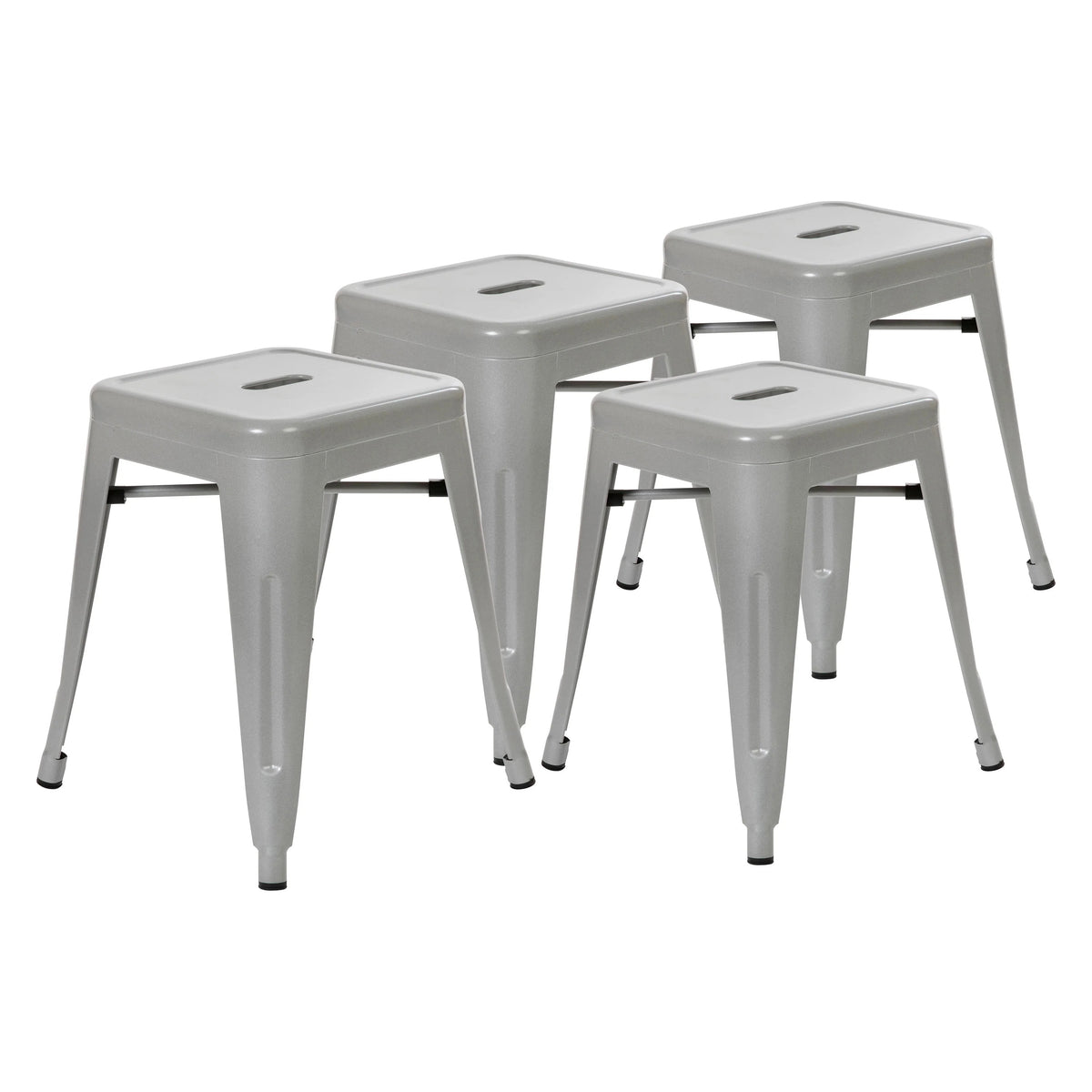 Flash Furniture ET-BT3503-18 Stool, 15 3/4" Wide, 4/Case - Silver