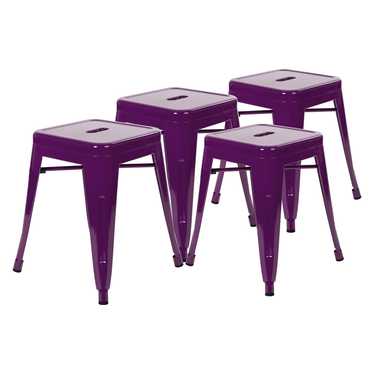 Flash Furniture ET-BT3503-18 Stool, 15 3/4" Wide, 4/Case - Purple
