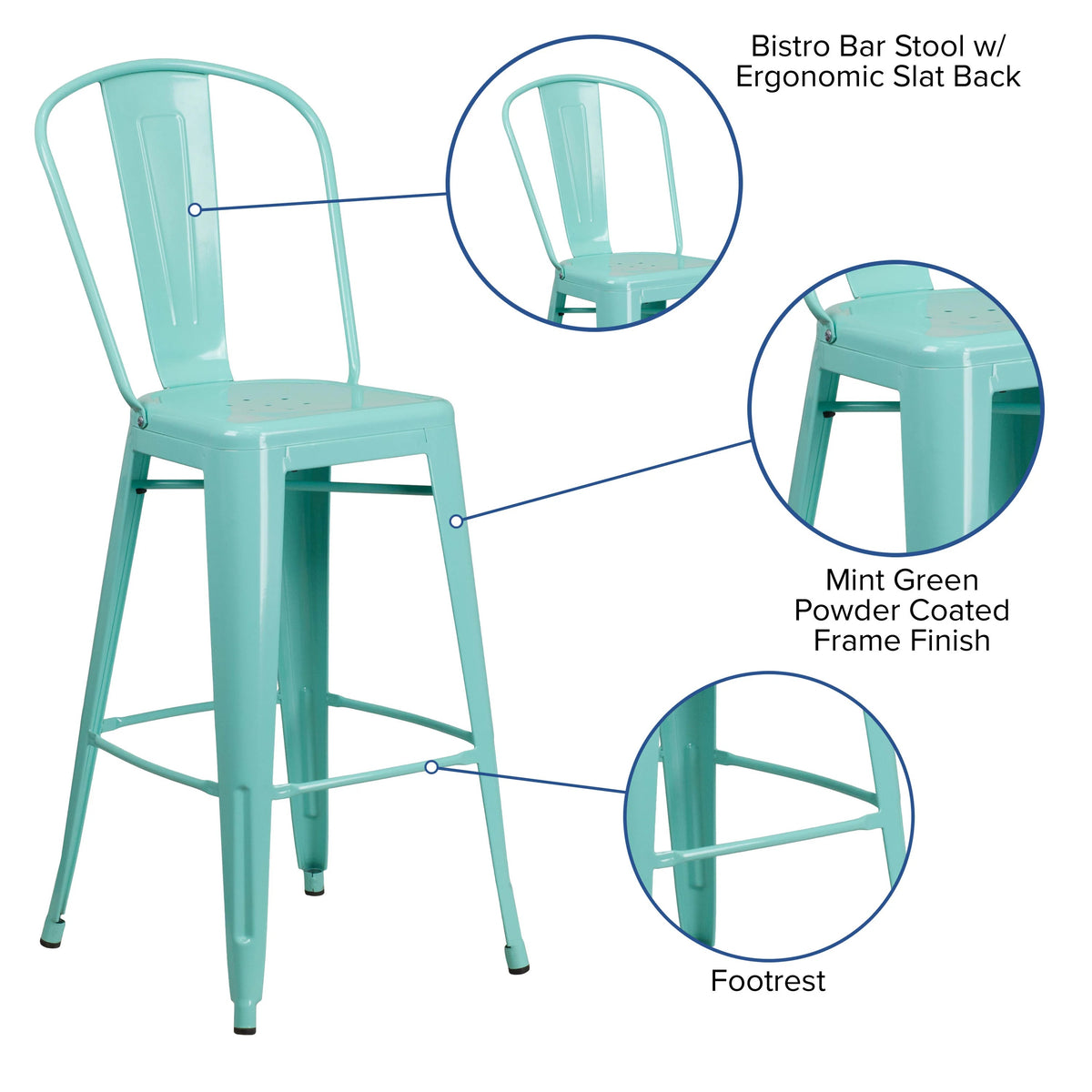 Flash Furniture ET-3534-30 Bar Stool, 17 3/4" Wide - photo 3