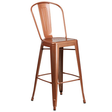 Flash Furniture ET-3534-30 Bar Stool, 17 3/4" Wide - Copper