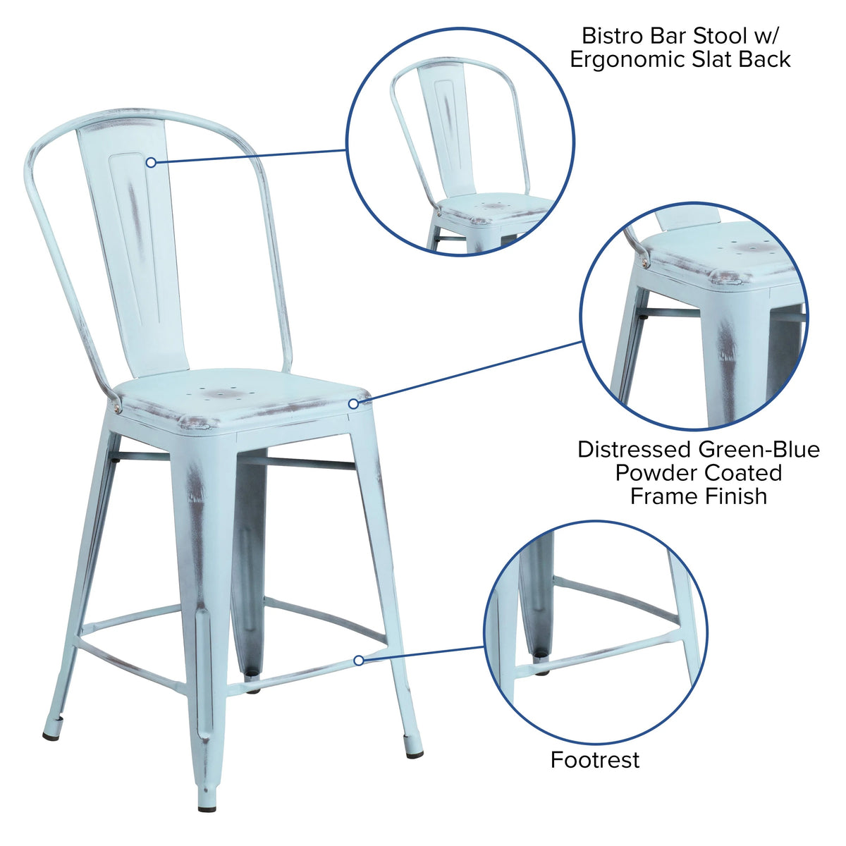 Flash Furniture ET-3534-24 Stool, 17 3/4" Wide - photo 2
