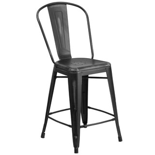 Flash Furniture ET-3534-24 Stool, 17 3/4" Wide - Black