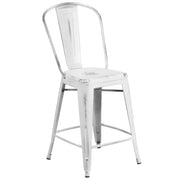 Flash Furniture ET-3534-24 Stool, 17 3/4" Wide - White