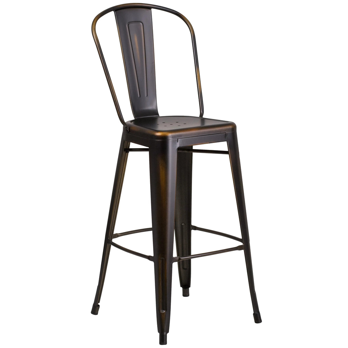 Flash Furniture Bar Stool, 18" Wide - Distressed Copper