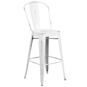 Flash Furniture Bar Stool, 18" Wide - Distressed White
