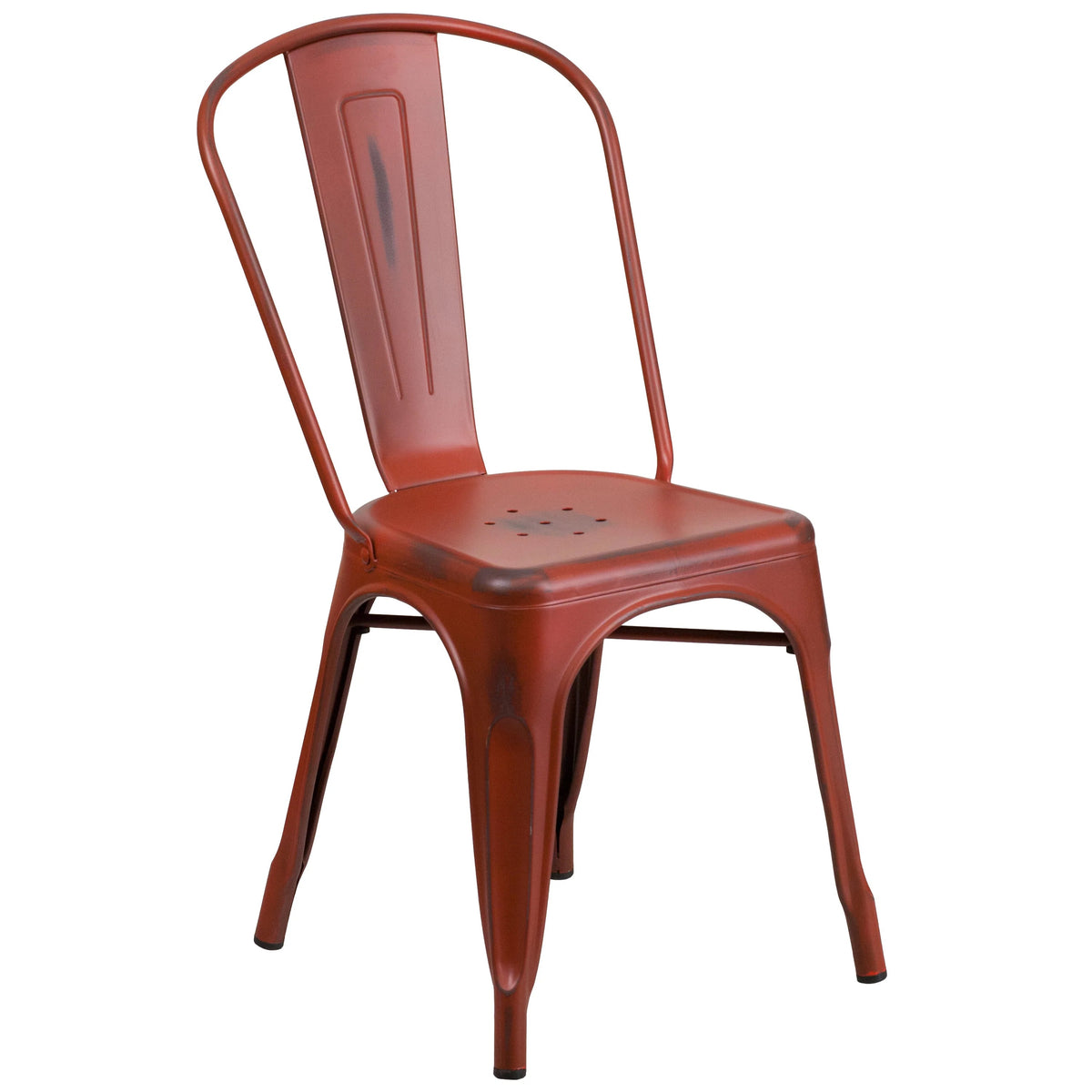 Flash Furniture Chair, 17 3/4" Wide - Distressed Kelly Red Seat