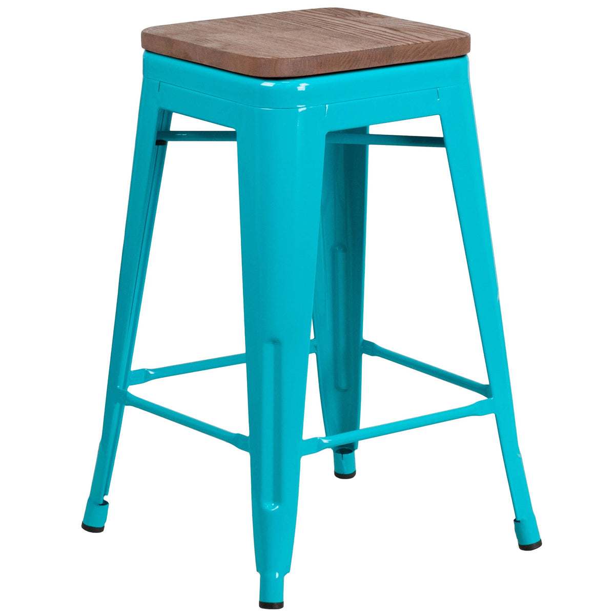 Flash Furniture ET-BT3503-24 Stool, 16" Wide - Crystal Teal-Blue