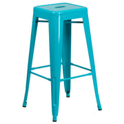 Flash Furniture Bar Stool, 17" Wide - Teal