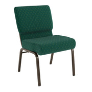 Flash Furniture FD-CH0221-4-GV Church Chair, 21" Wide - Hunter Green Dot Patterned