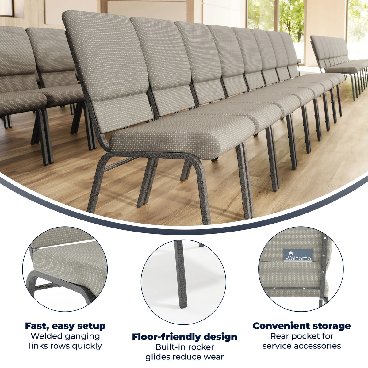 Flash Furniture Church Chair, 18 1/2" Wide - photo 3