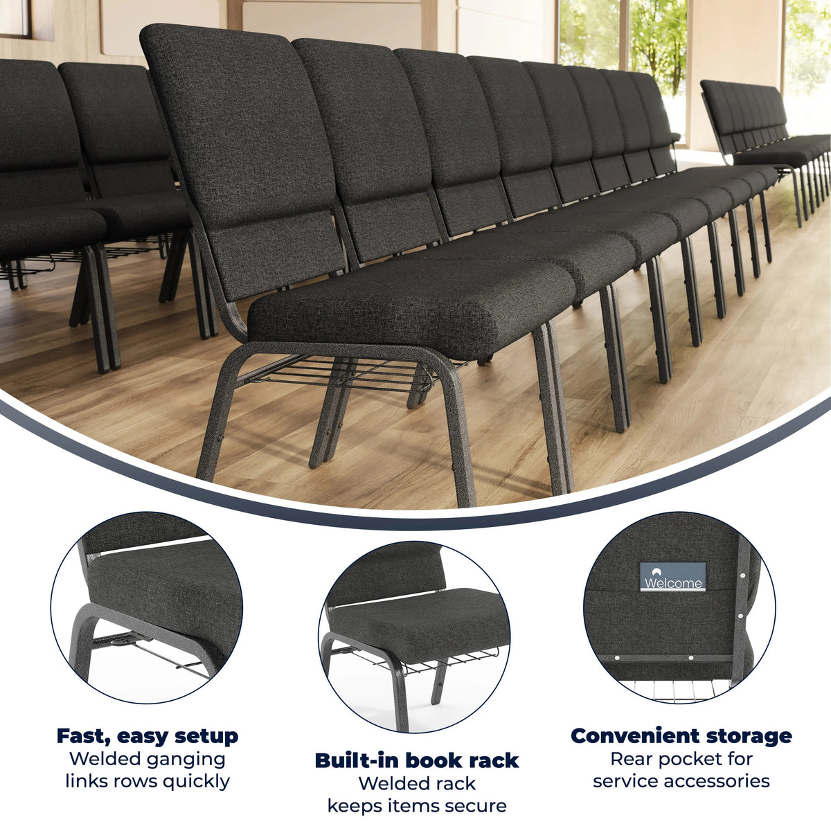Flash Furniture Church Chair, 18 1/2" Wide - photo 3