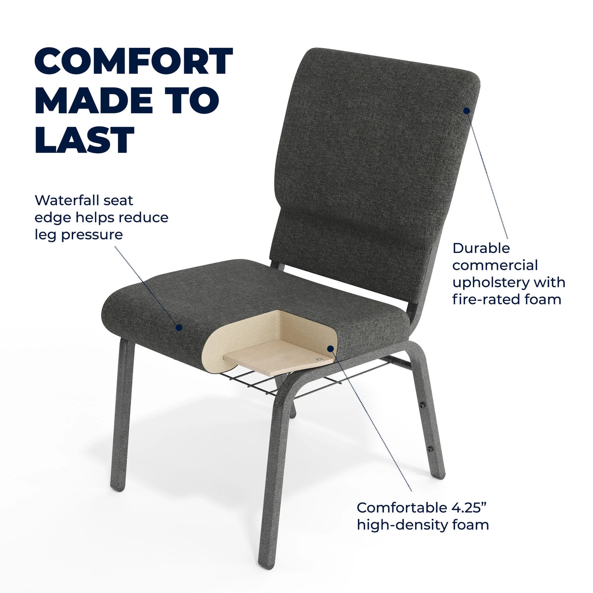 Flash Furniture Church Chair, 18 1/2" Wide - photo 4
