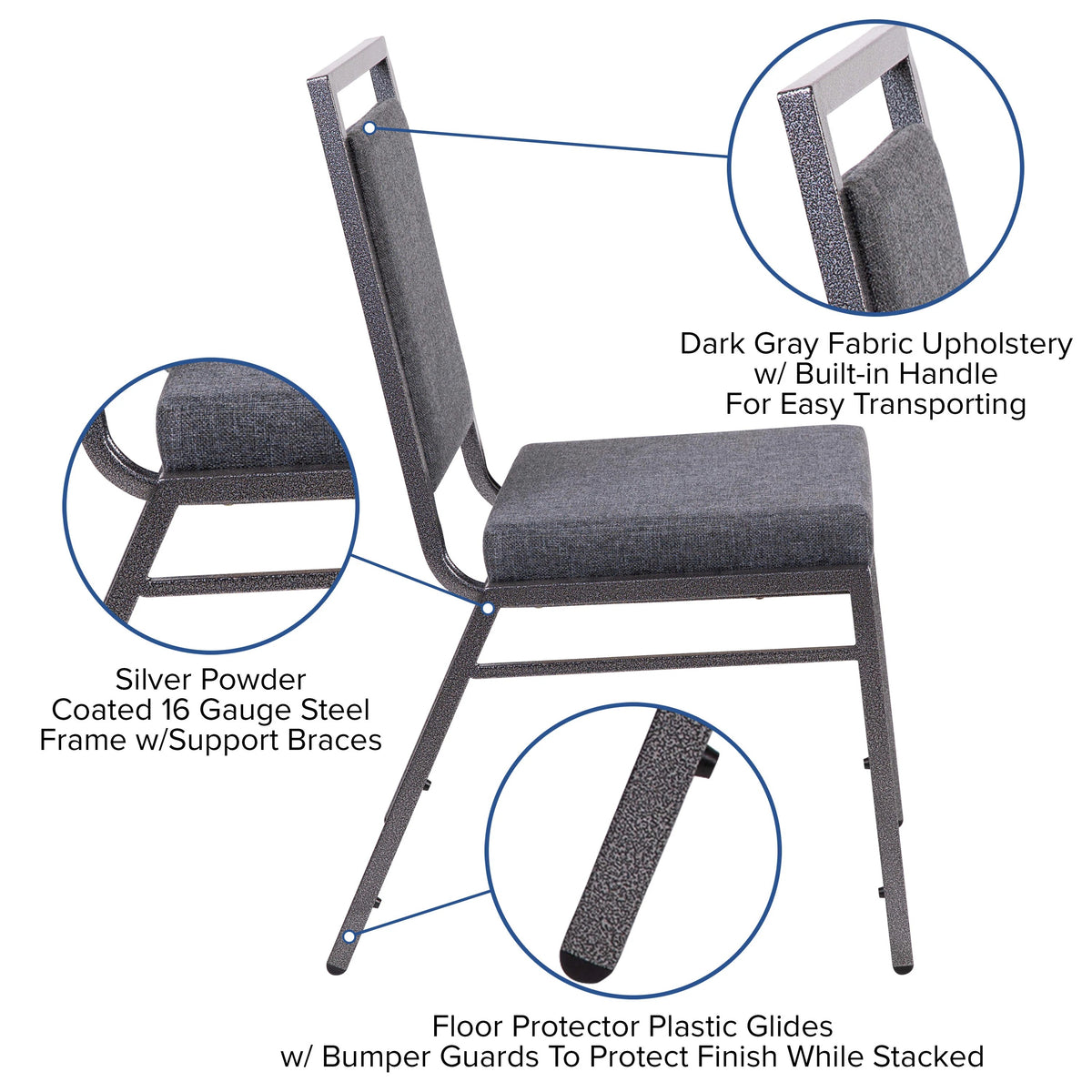 Flash Furniture FD-LUX-SIL Banquet Chair, 17" Wide - photo 2