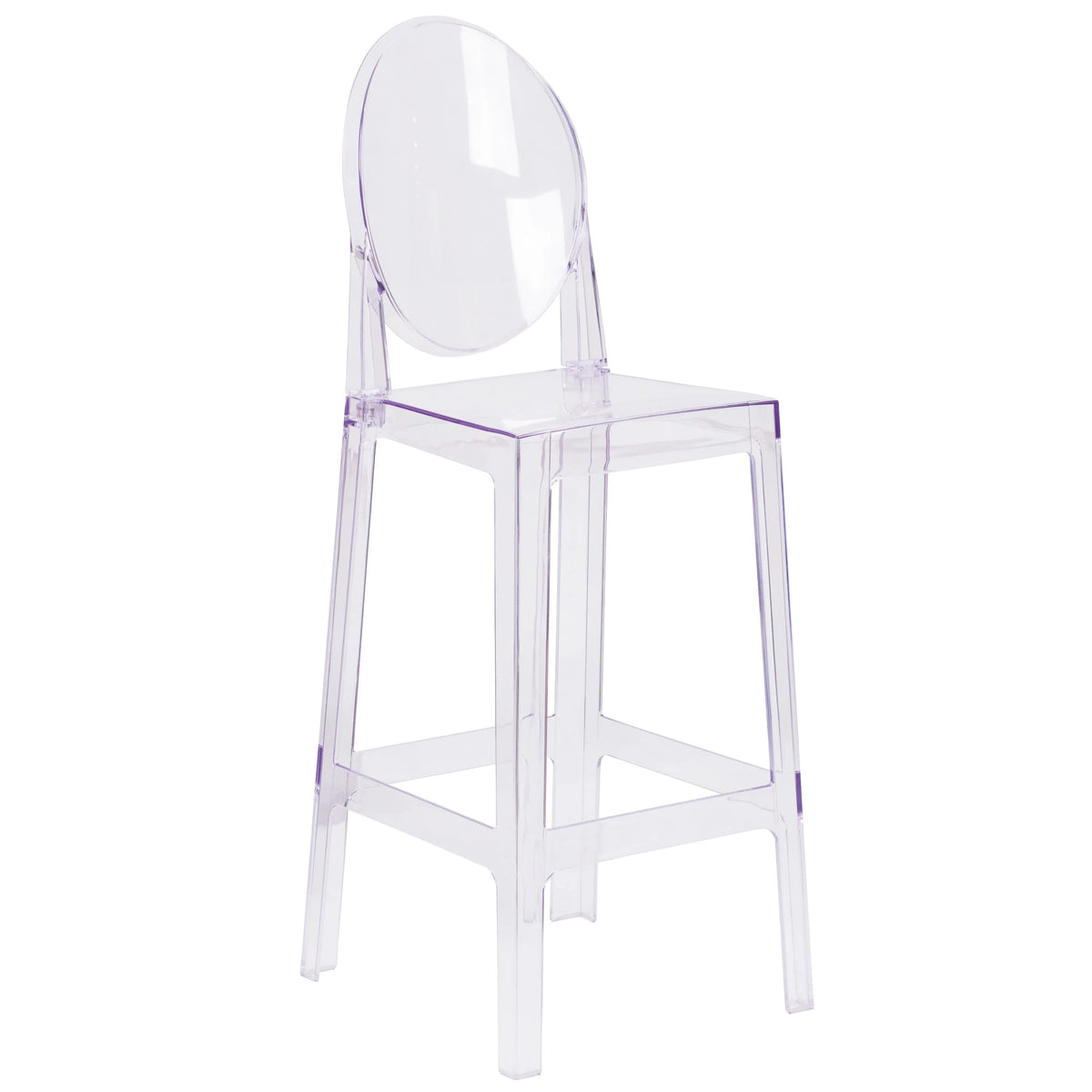 Flash Furniture Bar Stool, 17" Wide, Clear - 46 1/2"