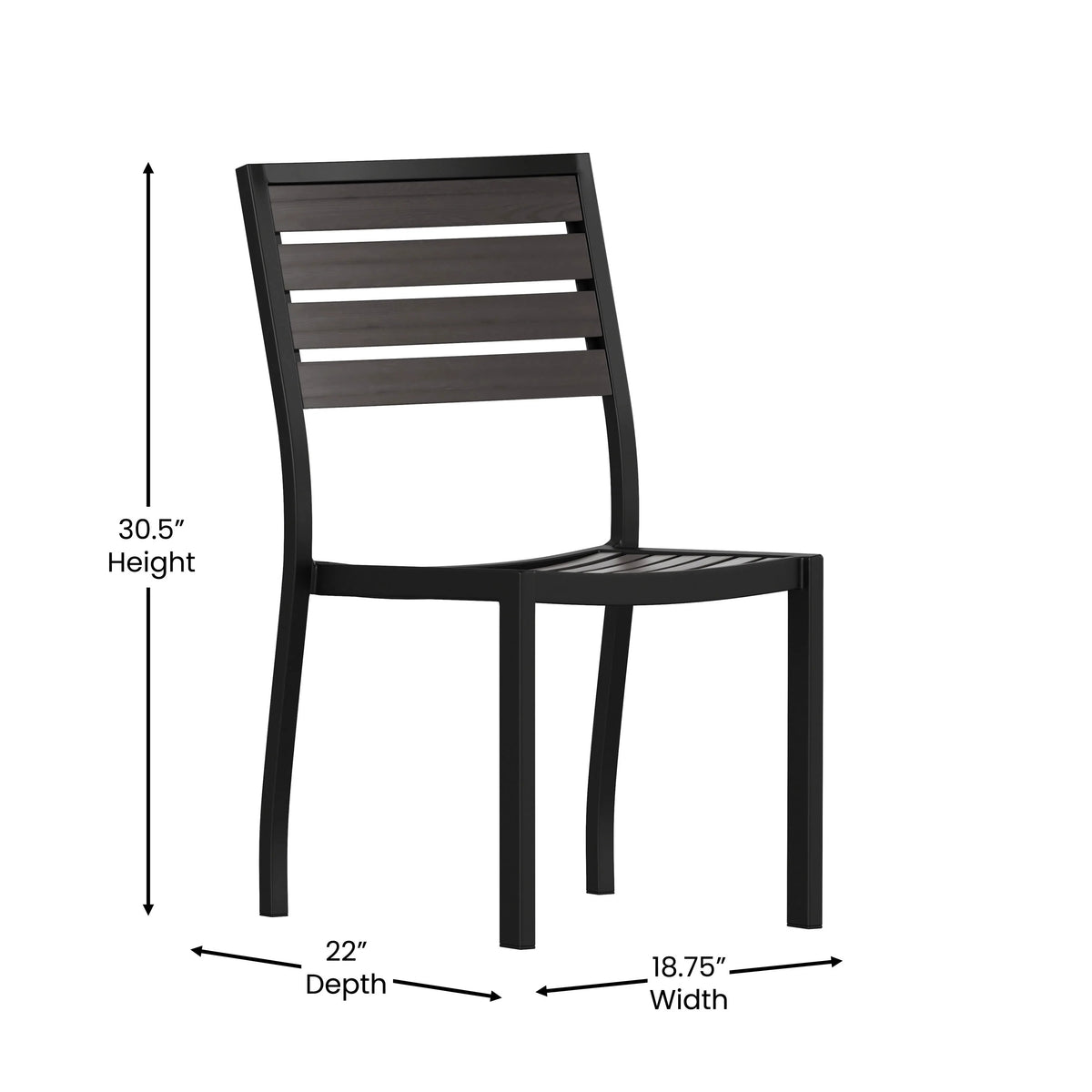 Flash Furniture 2-XU-DG-HW6036-GY-GG Chair, 19" Wide, 2/Case - photo 5