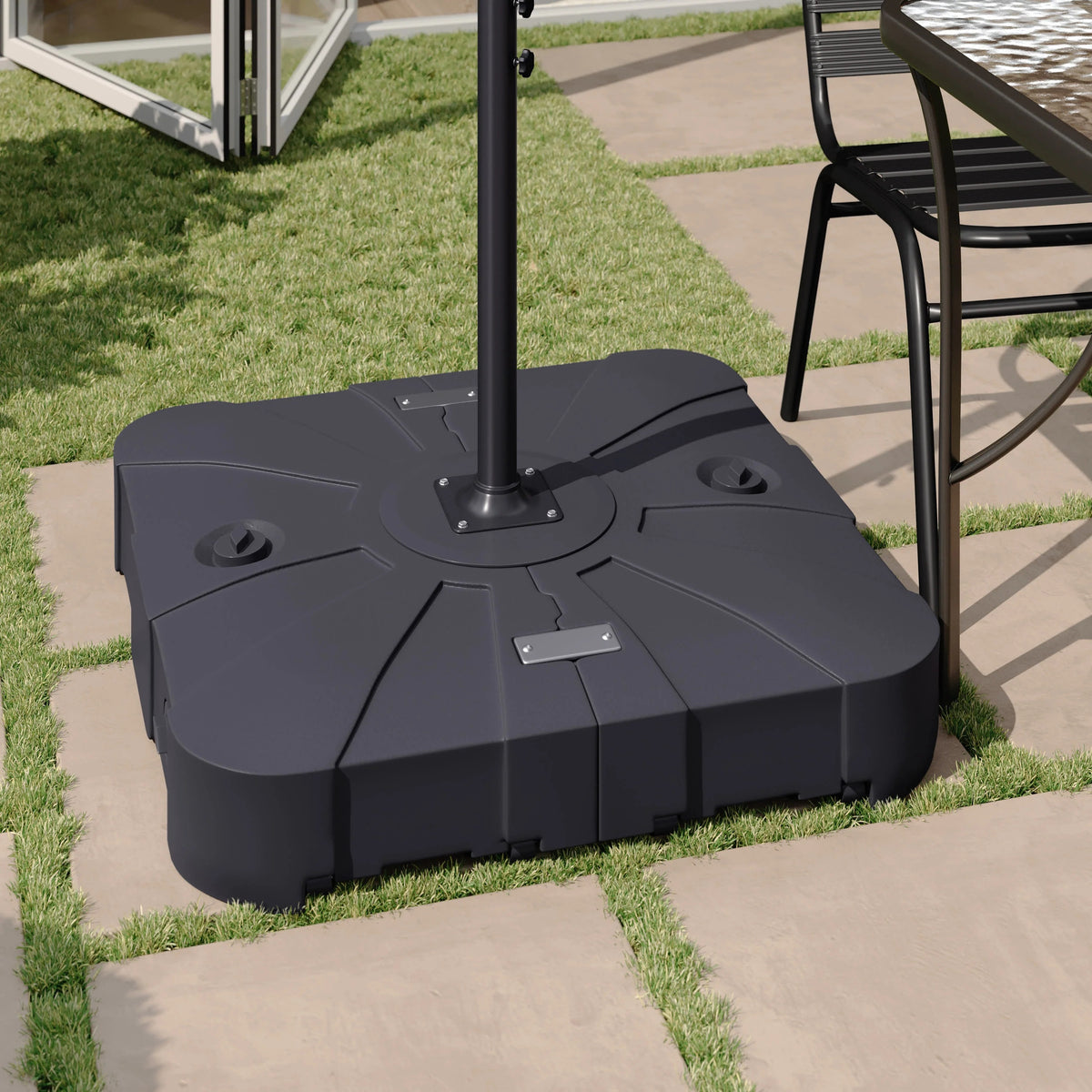 Flash Furniture GM-WL-80040FA-L-BK-GG Hank HDPE Plastic Base, 33 1/2" Wide, Black - photo 2