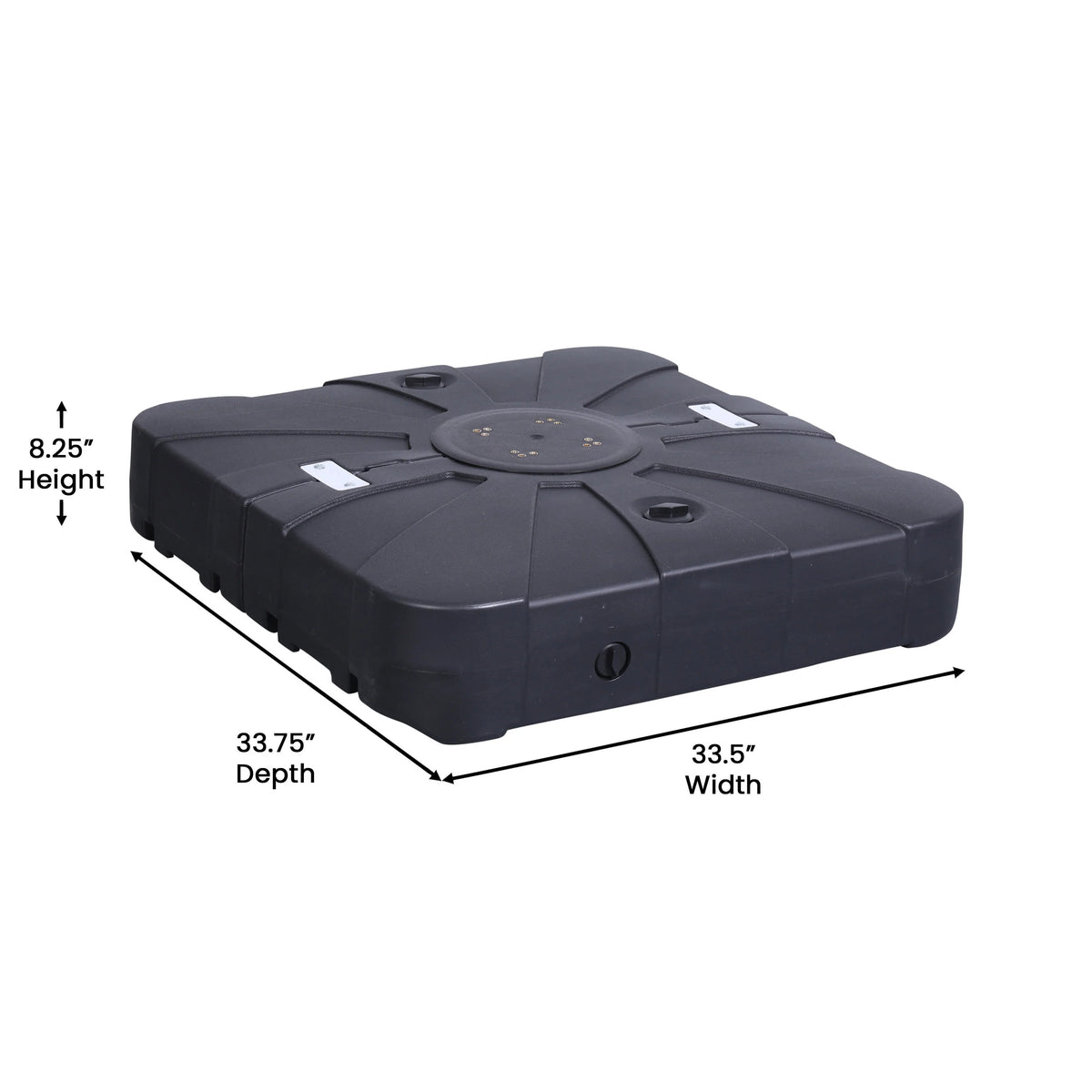 Flash Furniture GM-WL-80040FA-L-BK-GG Hank HDPE Plastic Base, 33 1/2" Wide, Black - photo 3