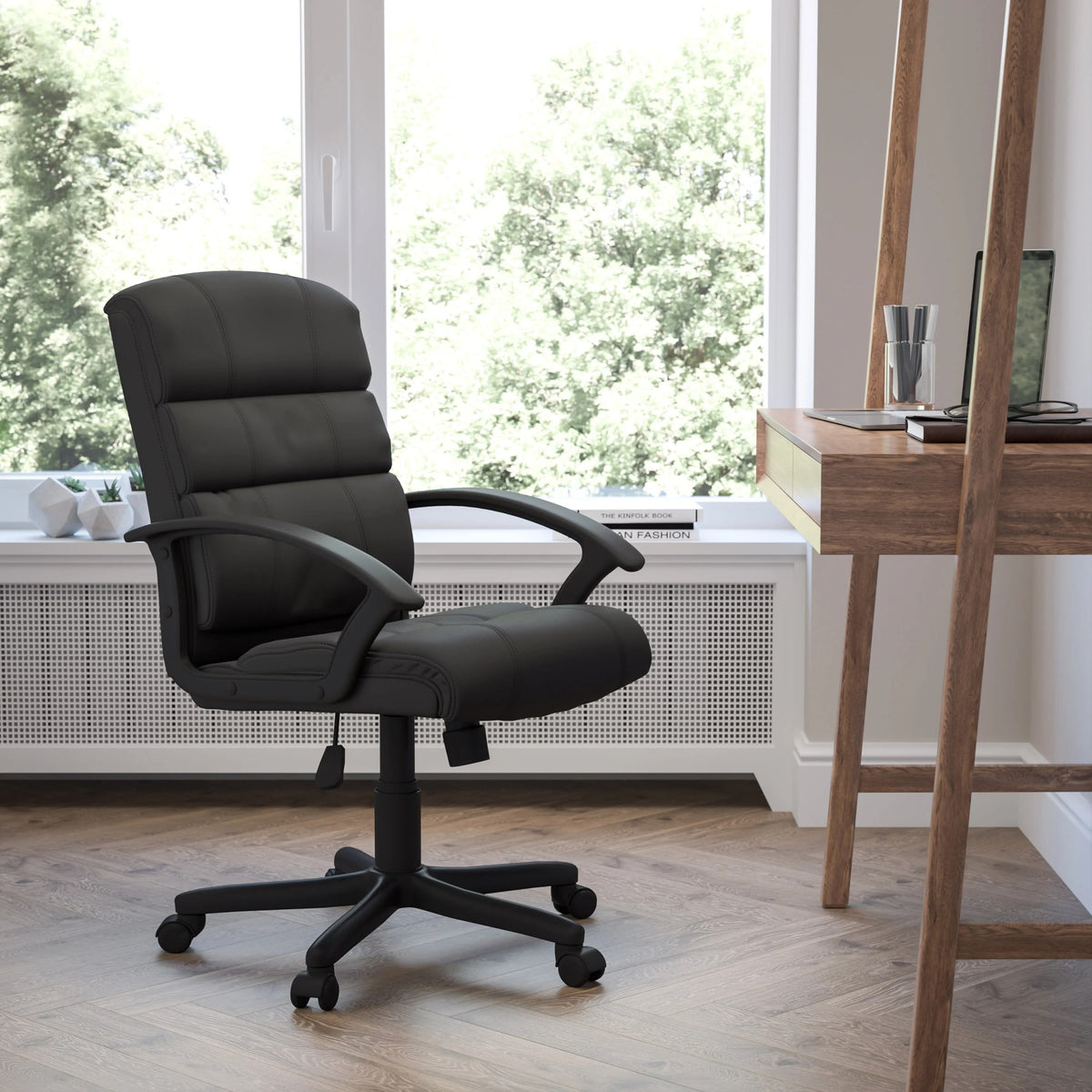 Flash Furniture GO-1004-BK-LEA-GG Office Chair, 26 1/2" Wide, Black - photo 2